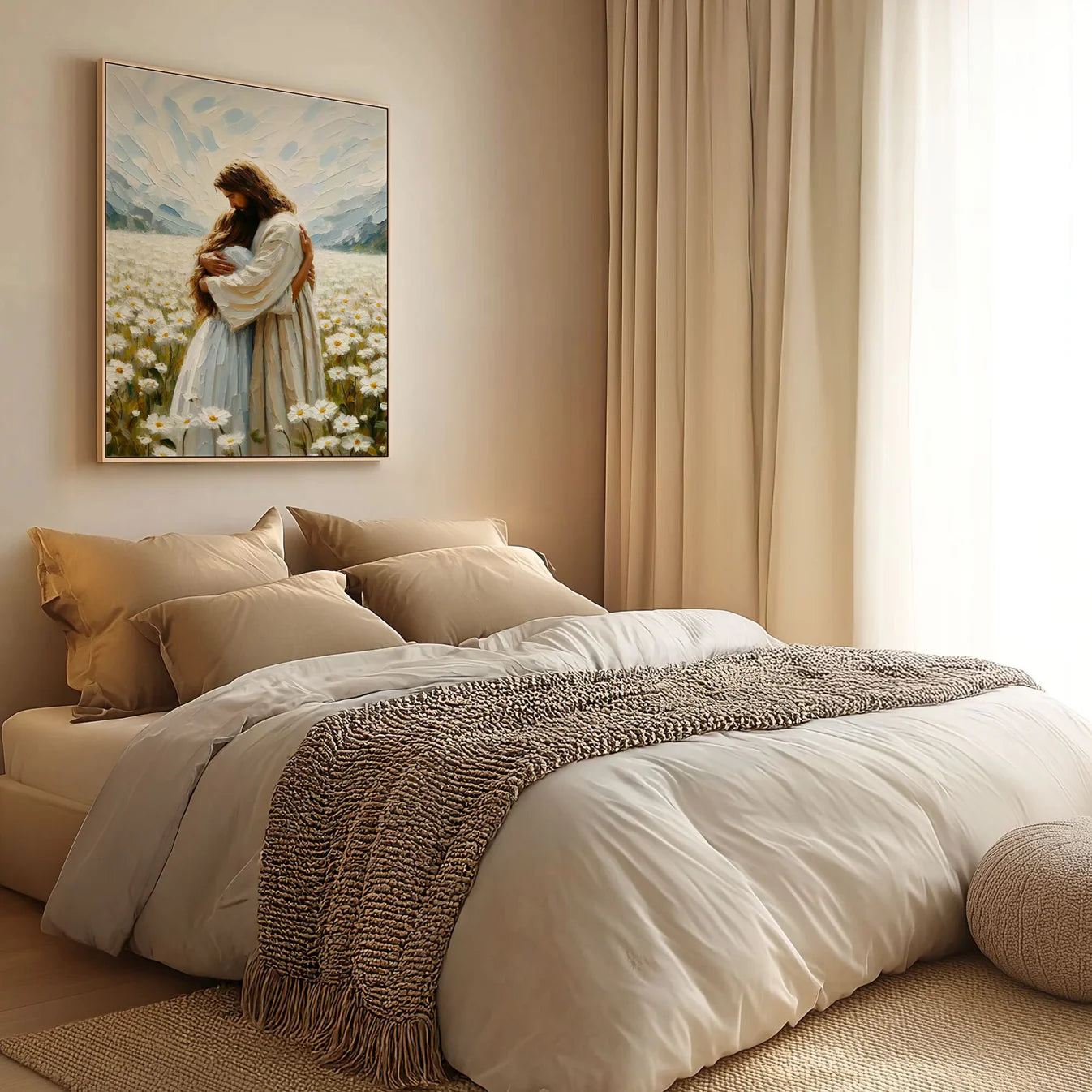 Jesus Hugging a Woman - Canvas