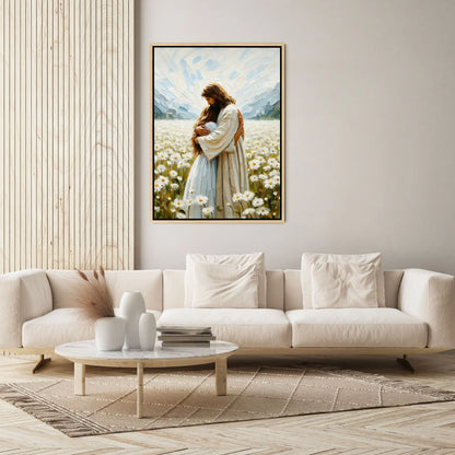 Jesus Hugging a Woman - Canvas
